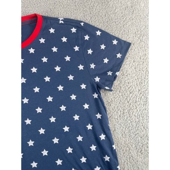 Eddie Bauer Shirt Womens Medium Blue Stars American Flag 4th Of July Freedom - Picture 4 of 11